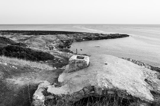 Posto di guardia sul mare a Marina di Pulsano in Puglia