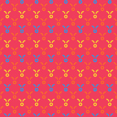 geometric flower seamless texture, simple and elegant geometric design