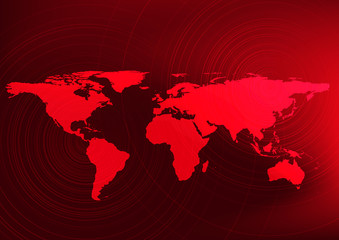 Global warming effect,Warning to people and Red world map concept,design for education and science,vector,illustration.