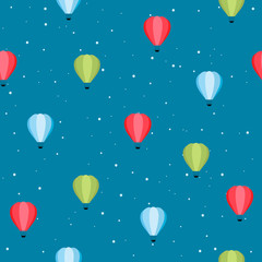 Seamless pattern with hot air balloon