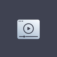 video player vector icon, logo design for apps