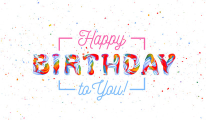 Fototapeta premium Colorful 3d text birthday