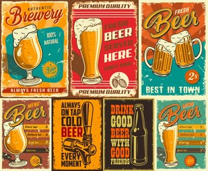 Set of beer poster - obrazy, fototapety, plakaty
