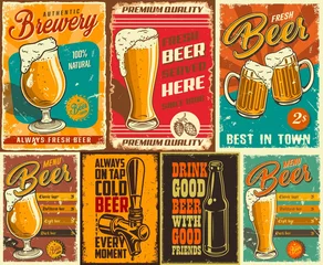 Tuinposter Set of beer poster © DGIM studio