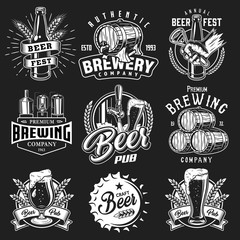 Fototapeta premium Set emblems with beer objects