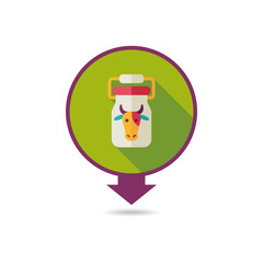 Can container for milk vector pin map icon