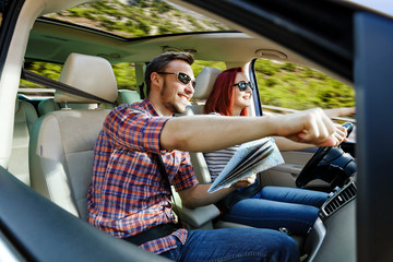 summer car trip and two lovers 