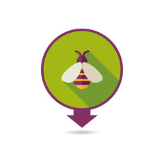 Honey bee vector pin map icon