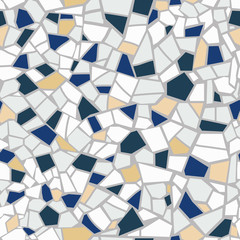 Helder abstract mozaïek naadloos patroon. Vectorachtergrond. Eindeloze textuur. Keramische tegelfragmenten.