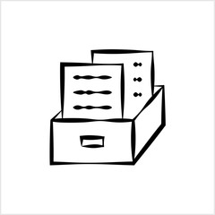 Office File Box Icon, Filing Box