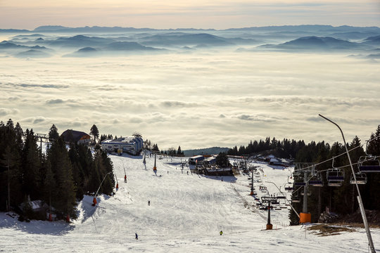 ski area near the Slovenian capital. This is the most common winter sports.