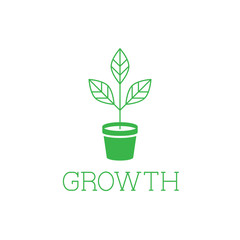 Plant growth vector logo