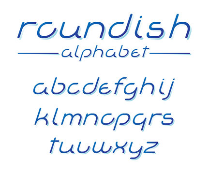 Geometric modern alphabet. Lowercase oblique letters  for poster, headline, decorative lettering. Vector illustration.
