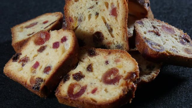 delicious dried fruit cake sliced