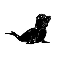 Cartoon seal silhouette isolated on white background