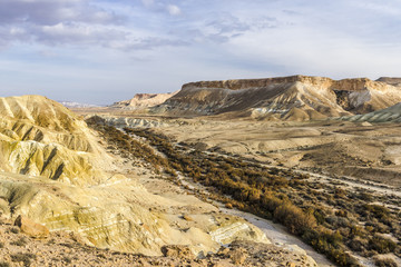 Road in the mountains of the Negev desert