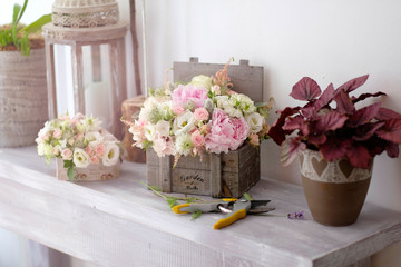 Floral shop. Beautiful floral arrangements for special events inside florist shop.