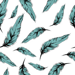 seamless feather pattern, vector