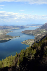 Fototapeta premium Annecy lake and mountains