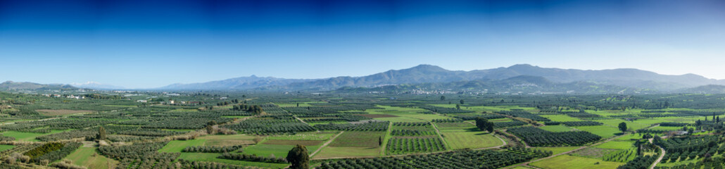 Fototapeta na wymiar Scenic landscape with farms, Greece