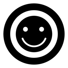 Fototapeta premium Smile icon black color in circle