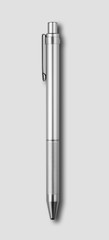 Metal pen isolated on grey background