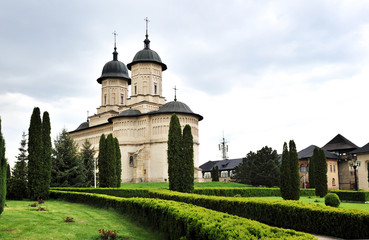 Ancient Romanian orthodox monastery. The Cetatuia stone monastery from the city of Iasi, Romania.