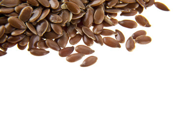 grains of flax isolated on white background