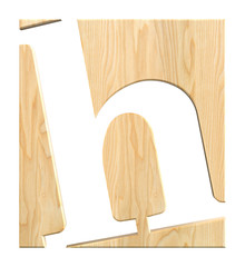 Light wood alphabet, isolated on a white background. 3D Illustration.