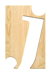 Light wood alphabet, isolated on a white background. 3D Illustration.