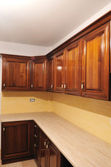 Kitchen furniture. Modular kitchen furniture made by wood.