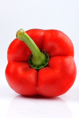 Red capsicum. Closeup red capsicum isolated on the white background.