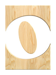 Light wood alphabet, isolated on a white background. 3D Illustration.