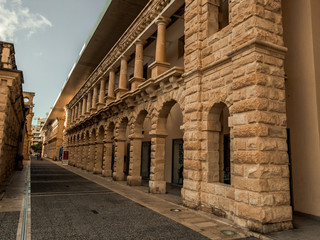 Wall of the shoppingmall in Valletta