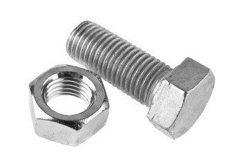 bolt and nut isolated on white background