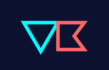 blue orange pastel alphabet letter logo combination design