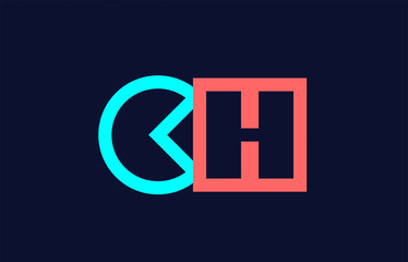 Fototapeta premium blue orange pastel alphabet letter logo combination design