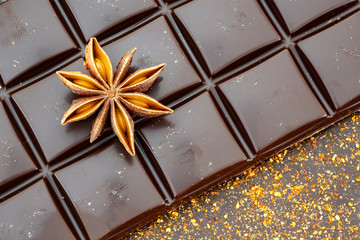 assorted artisanal chocolate bars background