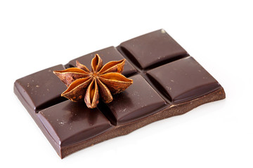 Artisanal chocolate isolated on white background