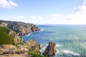 Cabo da Roca, Portugal. View of the Atlantic from the cliff