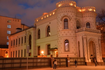 Obraz premium architecture street city buildings lantern Stalin skyscraper landmarks history Cathedral art night tours night city lighting Museum theatre monument 