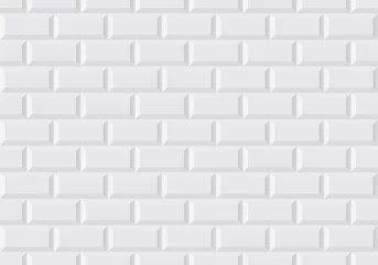 Rolgordijnen Baksteen textuur muur Witte wandtegel