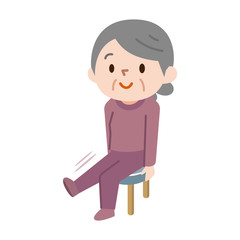 リハビリをするシニア女性