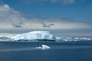 Paulet Island Antarctica, seascape with icebergs
