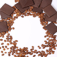 coffee beans chocolate background