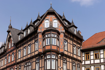 Fototapeta premium Medieval half-timbered house in the center of the city Wernigerode, Germany