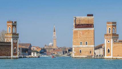 Venice, Arsenale historic shipyard, Gate and Canal View. © Alexandre Rotenberg