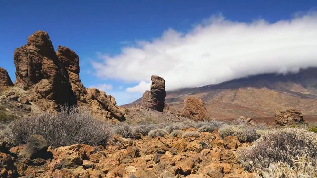 Mountain landscape, Teide volcano view, Canary islands, Spain Time-lapse