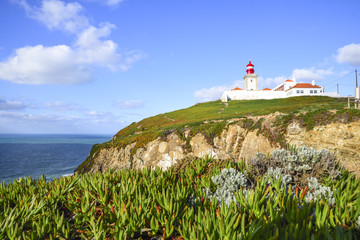 Fototapeta na wymiar Cabo da Roca, Portugal. Landscape with lighthouse
