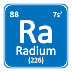 Periodic table element radium icon.